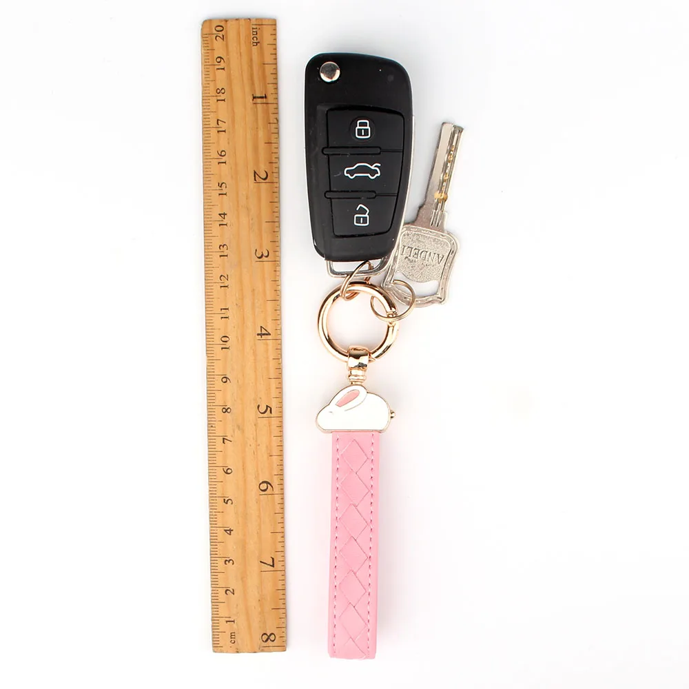 Cute Animal PU leather knitted Rope Keychain Car key chain Key Ring Women Holder | Украшения и аксессуары