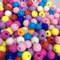 12mm acrylic soild acrylic big hole round color beads for jewelry making diy kandi craft accessories kinds toy 40pcsbag