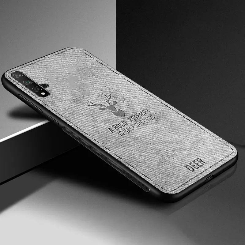 Серый Keajor чехол для телефона для huawei honor 20 pro Чехол классическая ткань бампер мягкая силиконовая рамка задняя крышка для huawei honor 20 20pro - Цвет: Серый