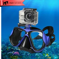 2017 new professional underwater diving mask scuba snorkel swimming goggles for gopro xiaoyi sports camera full dry eyewear