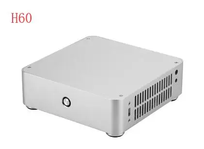 H60 mini-ITX шасси HTPC алюминий 3,5 ''HDD поддержка DC-ATX мощность мини Чехол HTPC wifi COM PCI аудио порты - Цвет: Silver Color