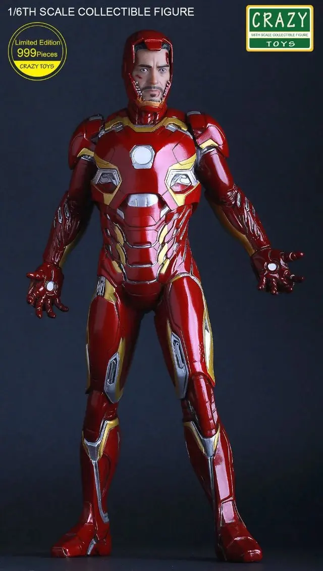 Безумные игрушки Marvel Мстители Железный человек 3 Марка XLV MK45 999 лимит 1:6 ПВХ