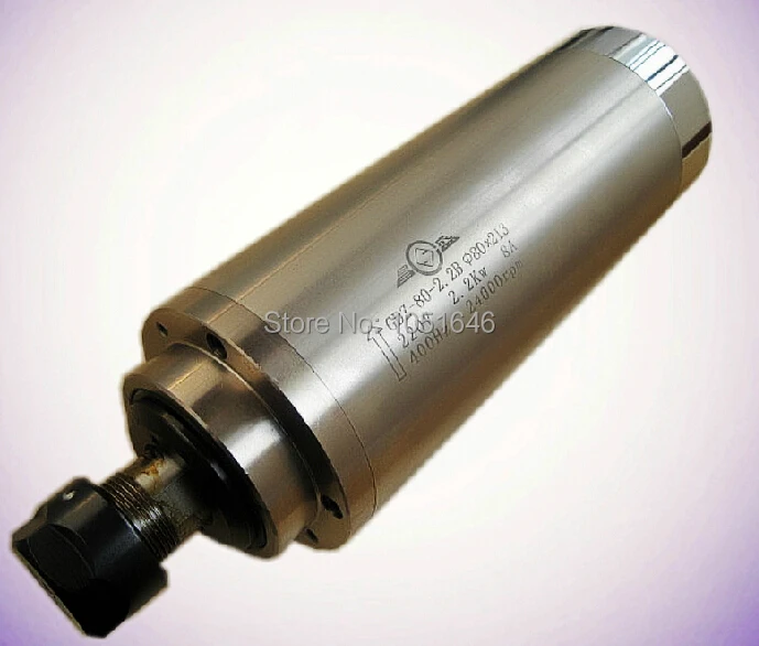 Оригинальный двигатель шпинделя с водяным охлаждением мощностью 2 кВт 80x213 мм 220 В