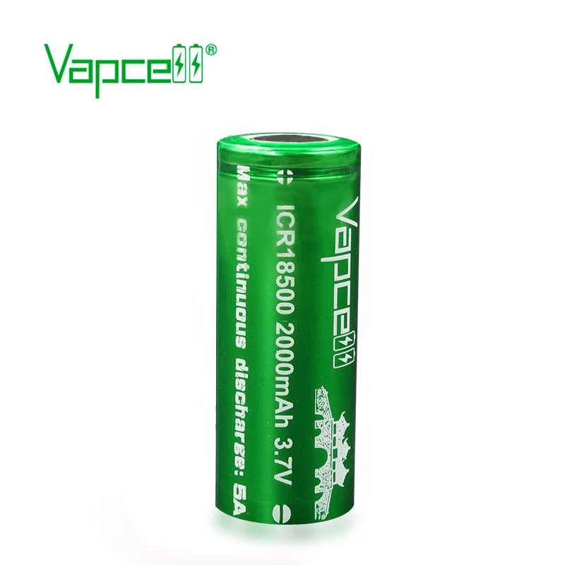 2 шт. VAPCELL ICR18500 2000 мА/ч литий ICR 18500 3 7 V перезаряжаемый аккумулятор постоянного 5A