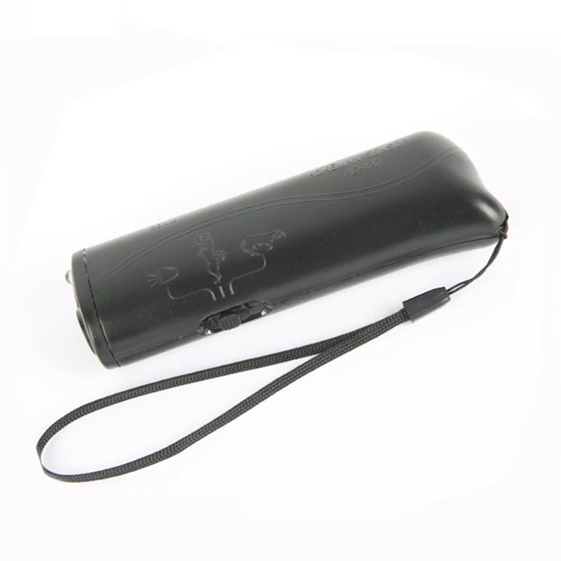 black Anpro 3 in 1 Dog Bark Stop Repeller Handheld Ultrasonic Dog Repeller Anti Bark Control Anti Barking Device with LED Flashlight - Цвет: black