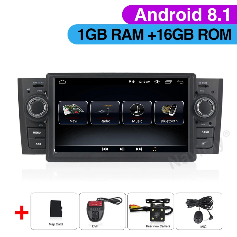 Car dvd Camera DVR Новинка! Android 9,1 Автомобильный dvd Радио для Fiat Grande Punto Linea 2007 2008 2009 2010 2011 2012 dvd плеер аудио WI-FI RDS gps карта MIC - Цвет: Car dvd Camera DVR