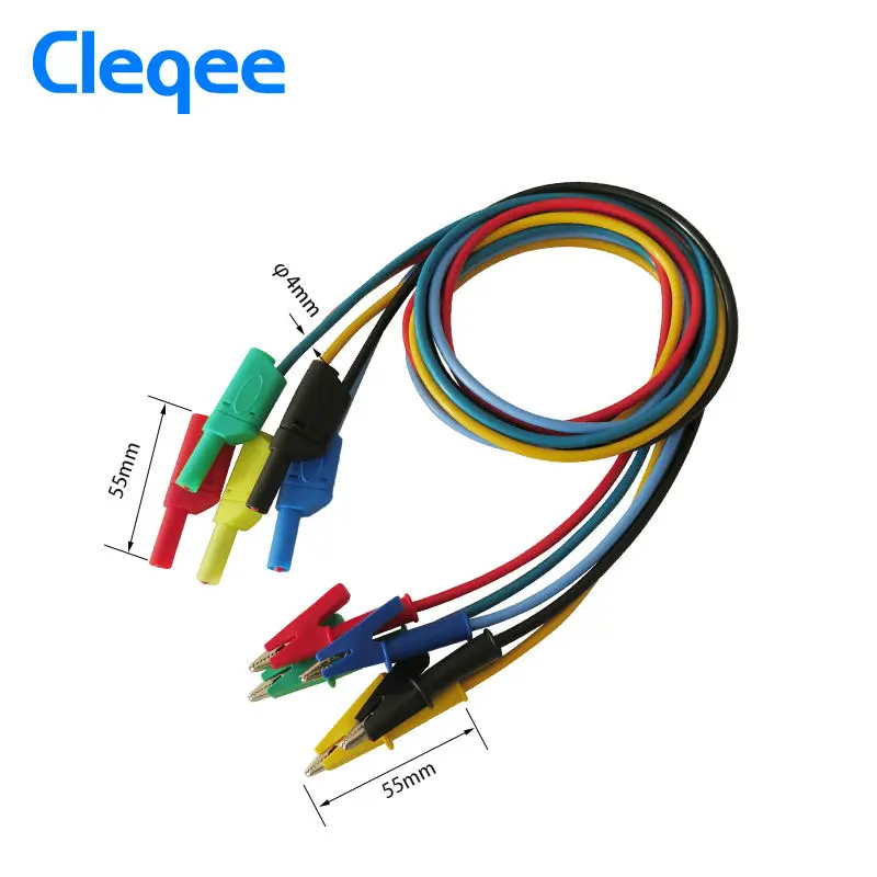 Cleqee P1018A 1 м 4 мм банановый штекер к крокодиловому зажиму тестовый зонд проводной