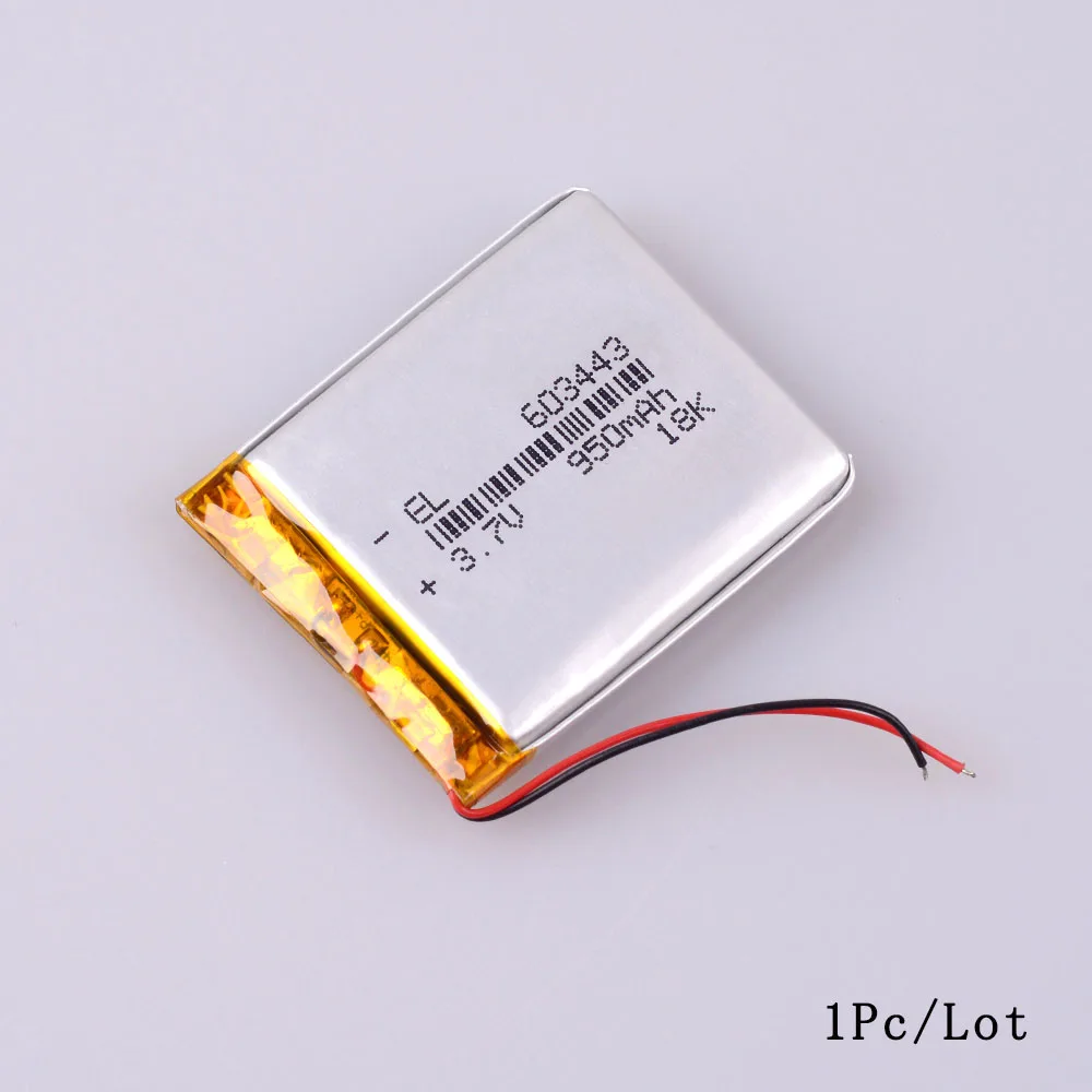 1PC 603443 3,7 V 950mAH 583443 полимерный литий-ионный/литий-ионный аккумулятор для игрушек, банка питания, gps, mp3, mp4 - Цвет: 1PC