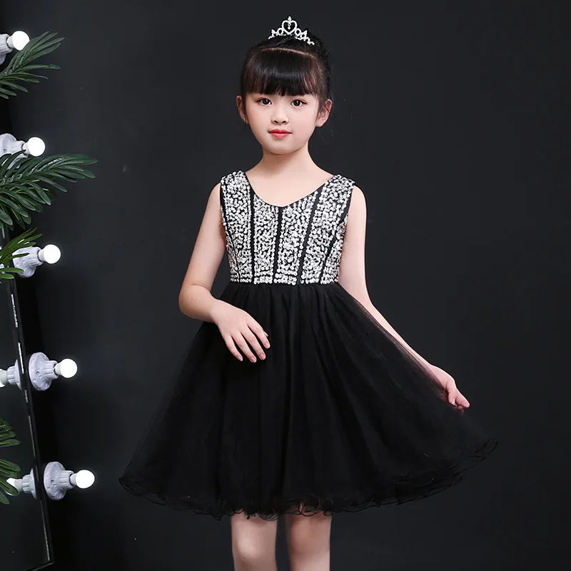 

Gorgeous Beading Sparkling V-neck Flower Little Girls Party Dress for Weddings Events Kids Baby Princess Evening Birthday Gowns