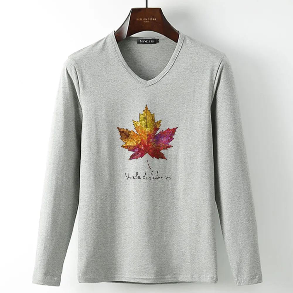 Мужская футболка с принтом кленового листа Повседневная для фитнеса в стиле