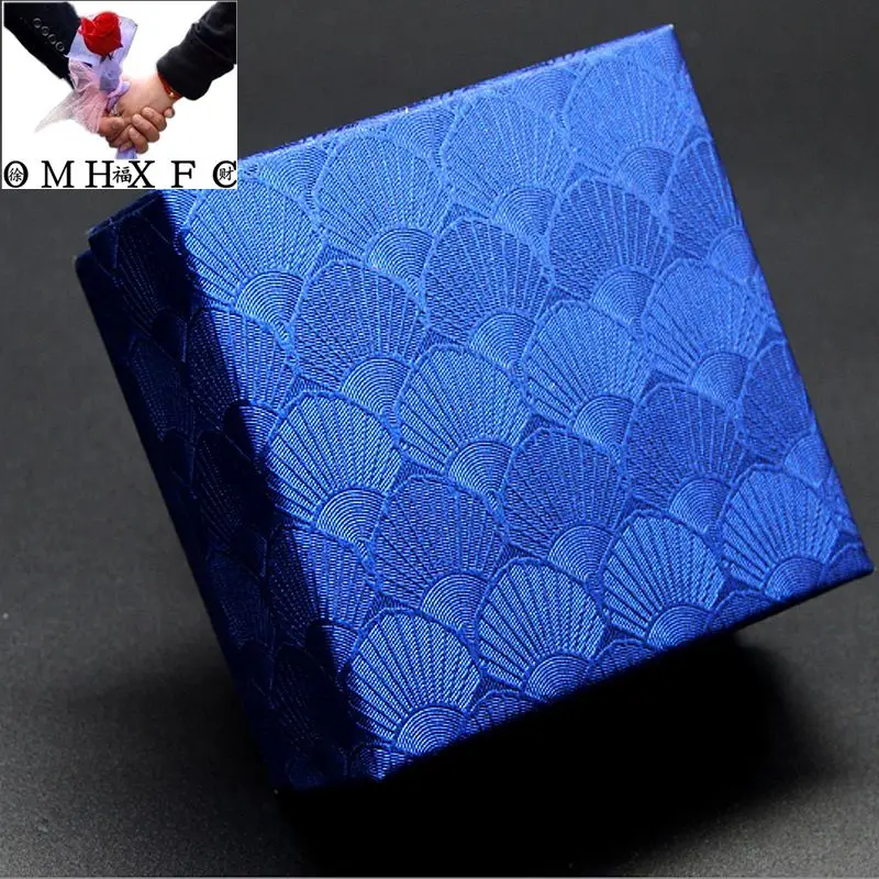 

OMHXFC Wholesale Fashion Elegant Blue Black Velvet Pendant Bracelet Ring Packaging Accessories Jewelry Gift Packing Box GB07