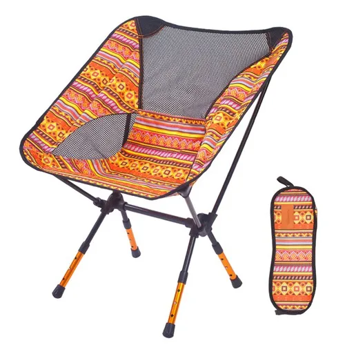 Indian orange VILEAD 4 цвета портативный стул для кемпинга 7075 алюминиевый складной Сверхлегкий Пикник Рыбалка Открытый Пляж Луна Опора кресла 150 кг - Цвет: Indian orange