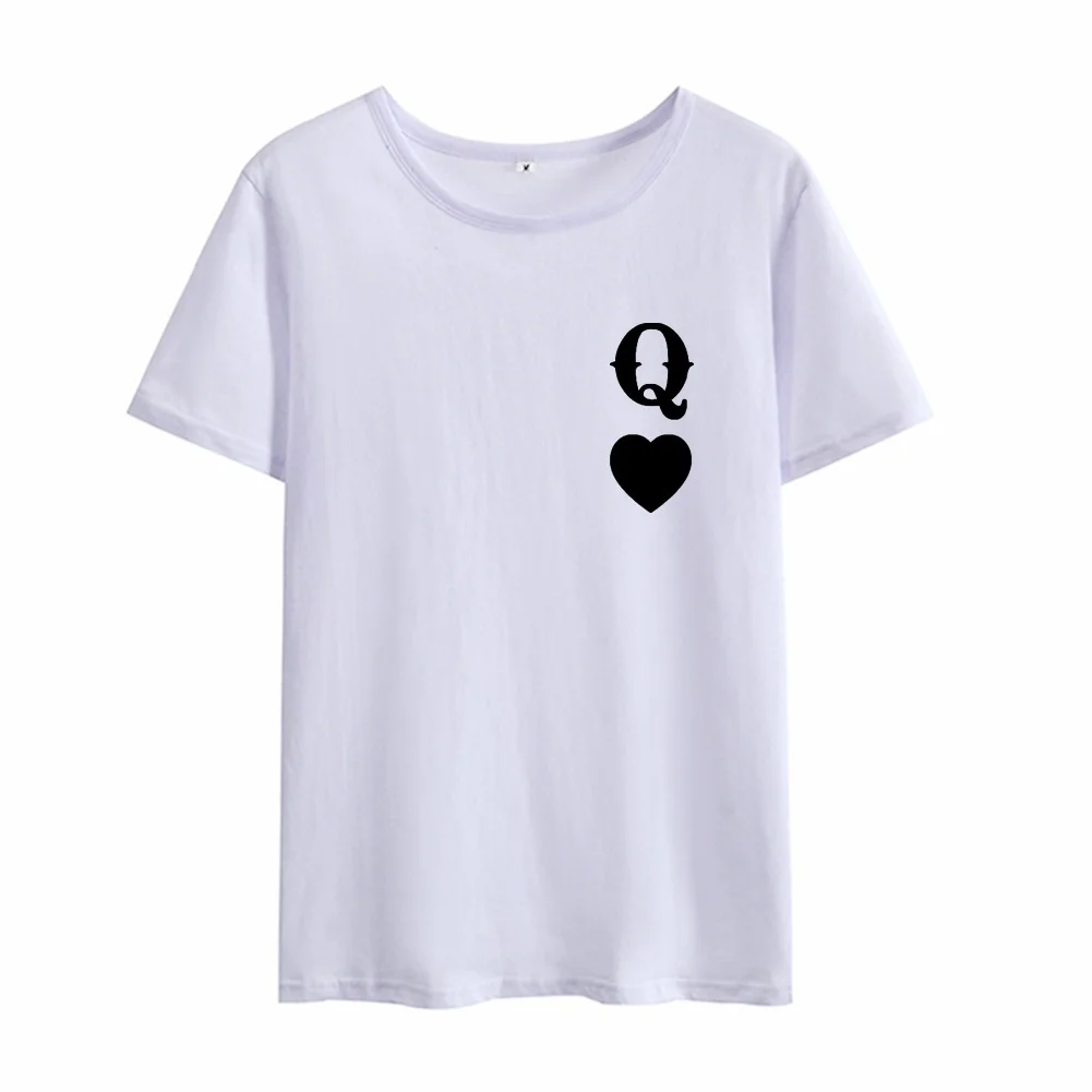 Женская футболка с коротким рукавом круглым вырезом и принтом сердец - купить по