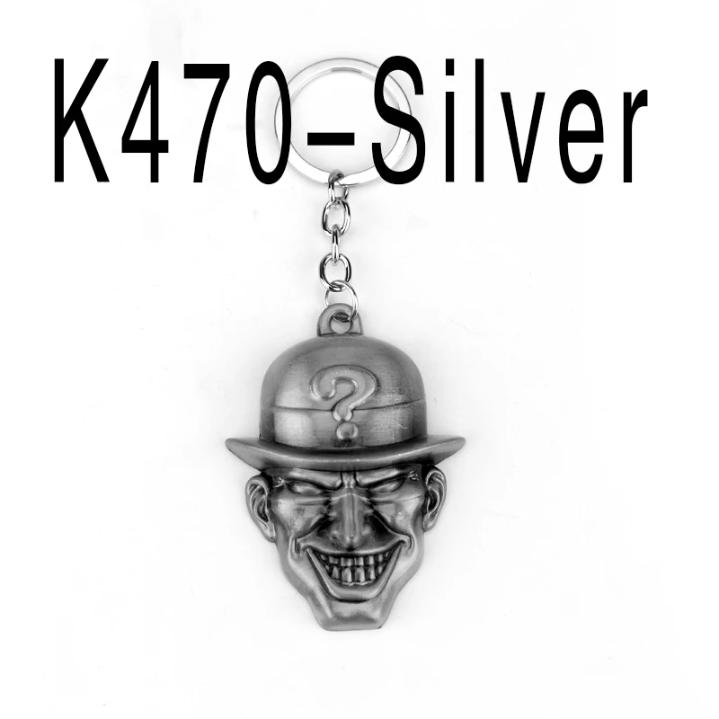 Silver Горячая серия фильмов Бэтмен Риддлер брелок с джокером высокое качество цинковый сплав мини брелок «Джокер» для женщин мужчин фильм Ювелирные изделия Подарки - Цвет: Silver