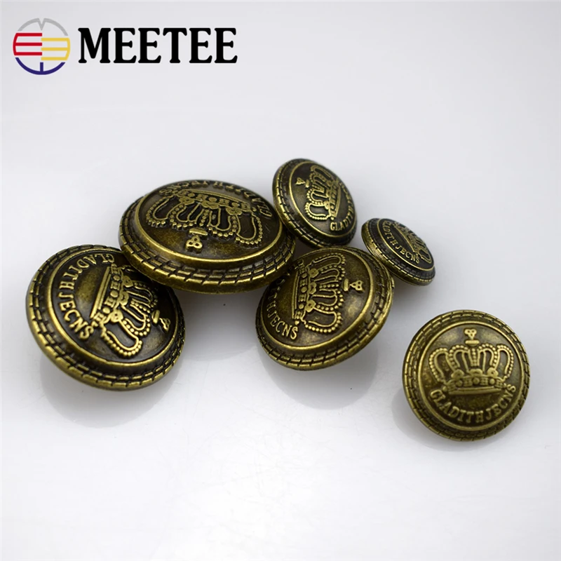 Металлические пуговицы Meetee бронзового цвета 13/15/17/20/22/25 мм 10 шт. | Дом и сад