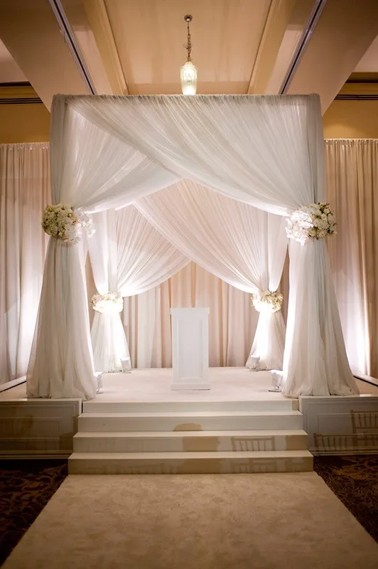 3 м* 3 м* 3 м белый цвет квадратный навес с золотой драпировкой/chuppah/Арбор драпировка для свадебного украшения, включает драпировку и подставку