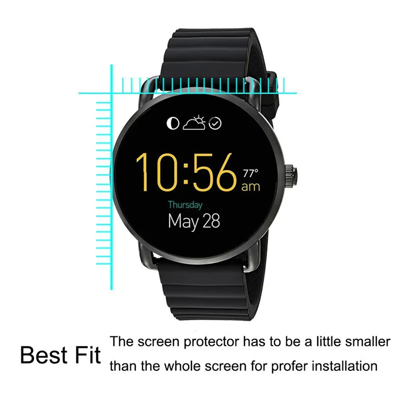 Закаленное Стекло защитный Плёнки для Fossil Q wander Модные Смарт часы Ultra Clear гвардии