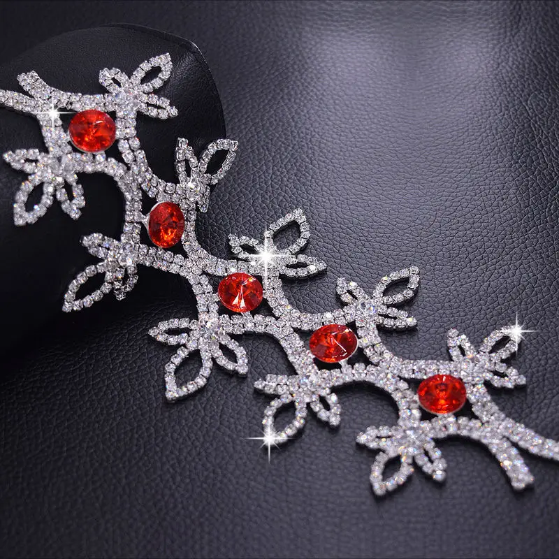 Нашивки стразы в форме цветка из хрустального стекла пояс с красным камнем