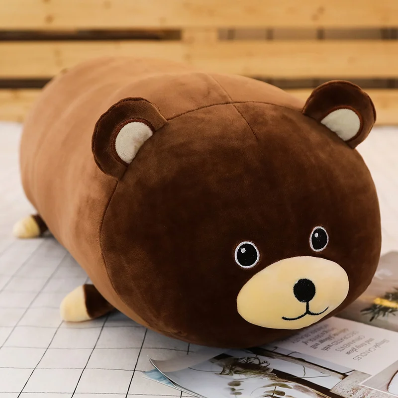 Милая плюшевая подушка с животными супер мягкая игрушка; медведь пчела Единорог игрушка енот мультфильм Спящая Подушка диванная подушка девочка подарок на день рождения - Цвет: bear