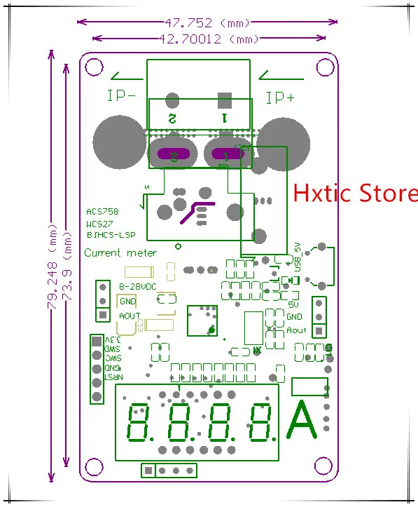 NEW 1PCS/LOT ACS770LCB-050U ACS770LCB 050U ACS770 0-50A DC current display meter | Электроника