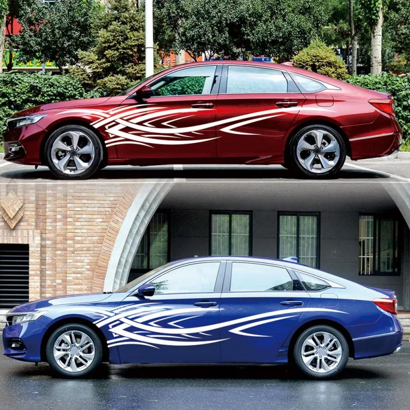 Универсальная автомобильная виниловая наклейка с боковым корпусом, большая графическая наклейка, сделай сам, украшение 254*40 см, наклейка s