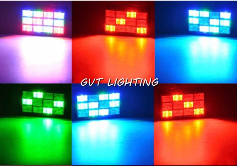 Сценическое освещение вспышки 20 Вт 12 шт. RGB СВЕТОДИОДНЫЕ стробоскопы Авто Звук Активированный DJ диско ночной клуб вечерние бар ступенчатый стробоскоп