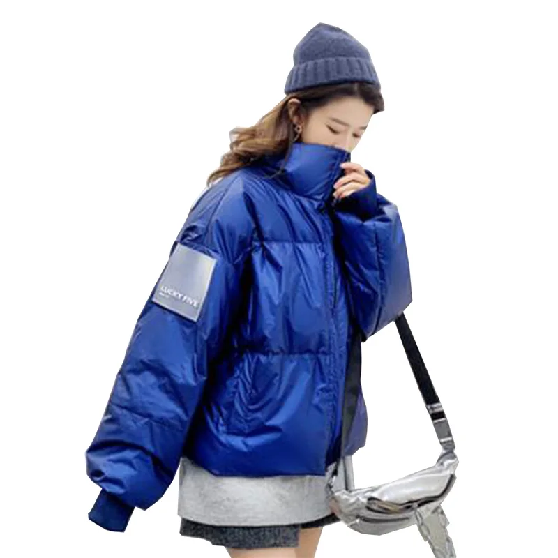 Новинка 2019 однотонная короткая женская куртка-пуховик для зимы с