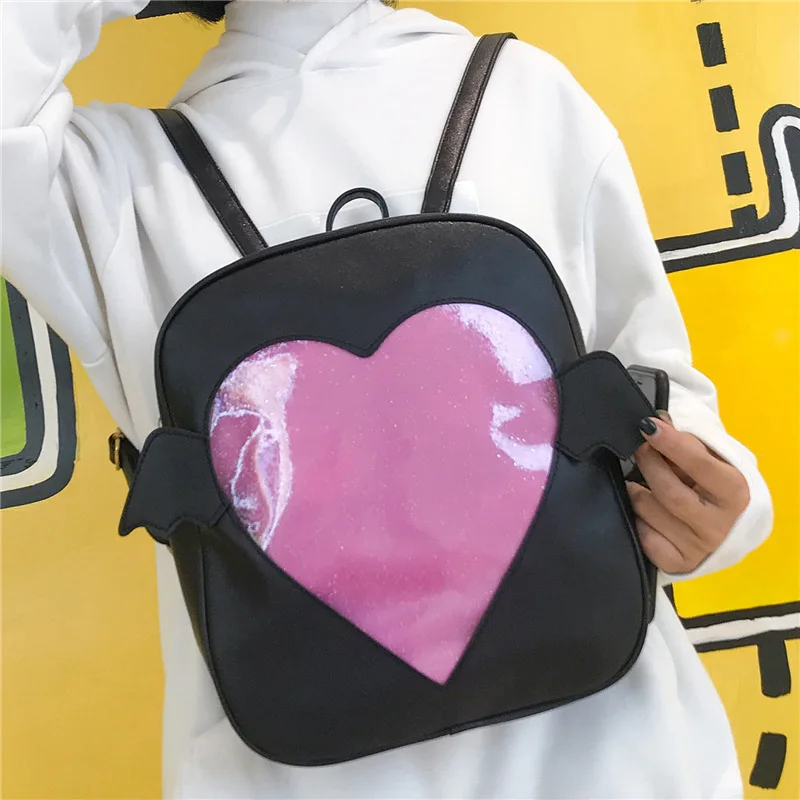 MSMO 'Ita bag' блестящий прозрачный рюкзак с откидной крылышкой в японском стиле