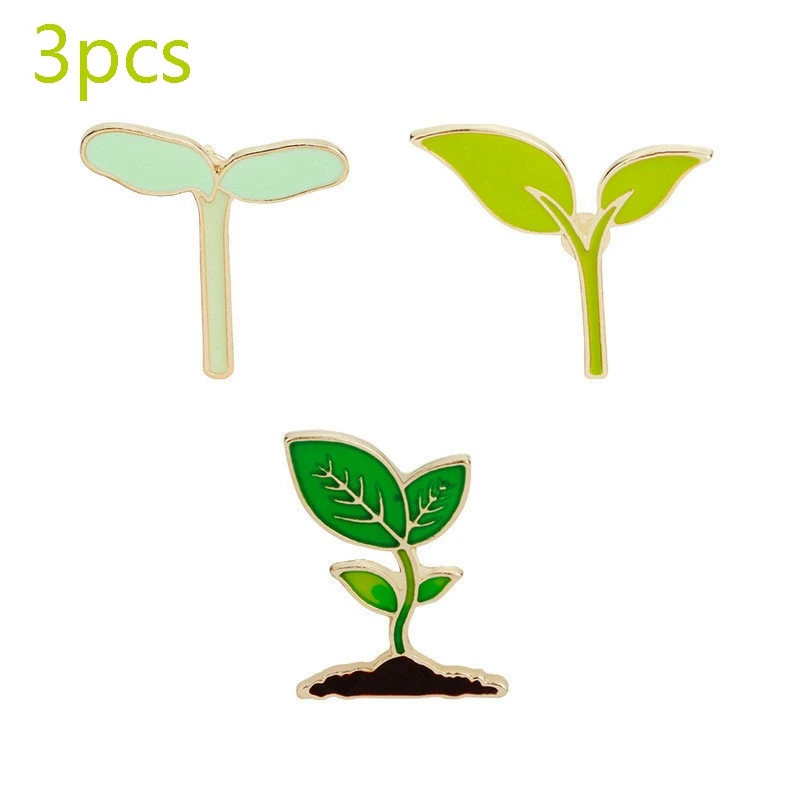 3 bean sprout Urijk падение броши, расписанные маслом мультфильм металлический бейджи значки на Рюкзак Kawaii Pin животный растительный воротник значки на одежду "сделай сам" - Цвет: 3 bean sprout