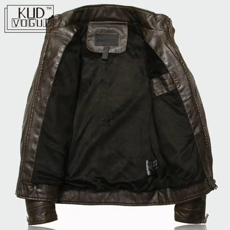 Мужские кожаные куртки высокого качества классический мотоцикл велосипед