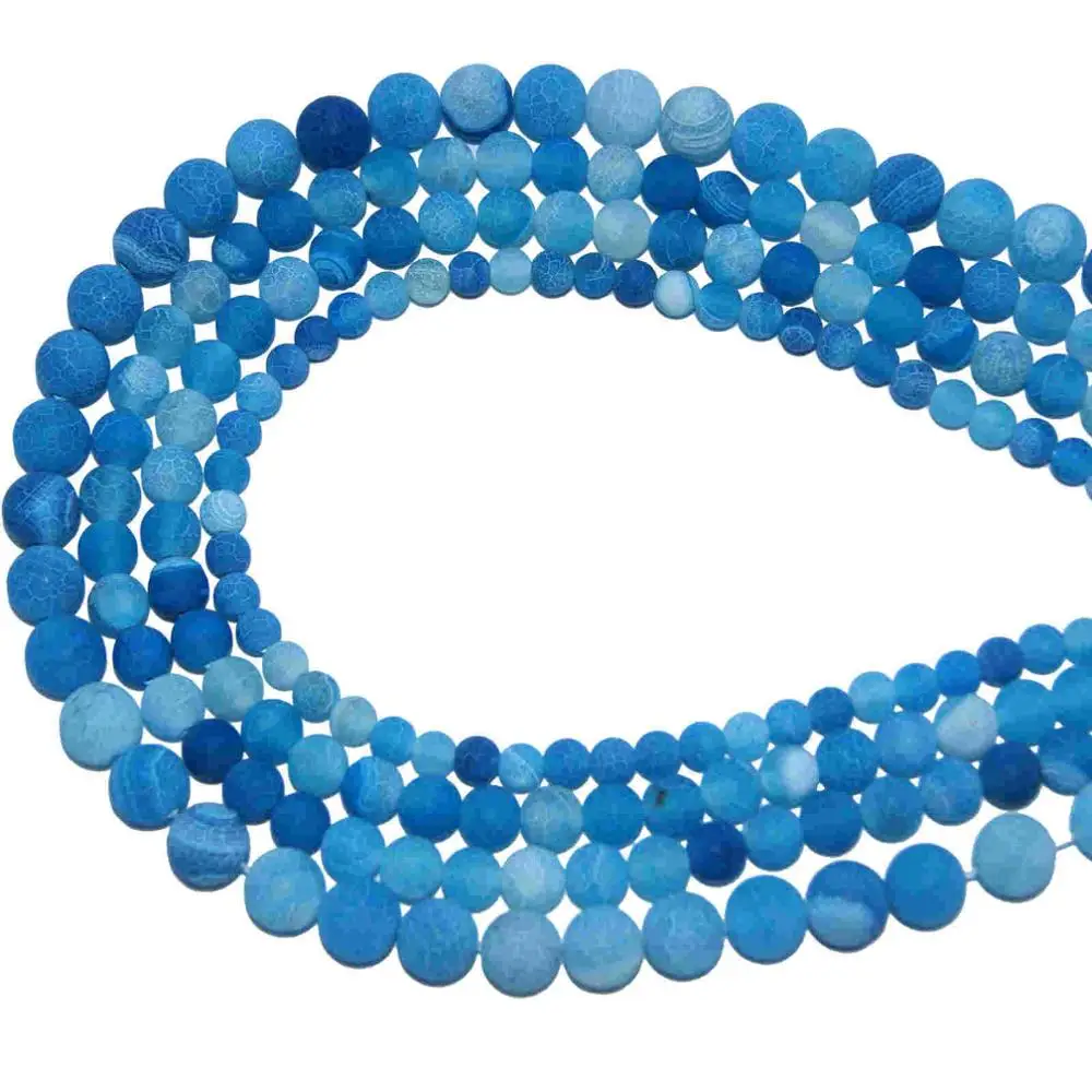 Blue agate 4, 6, 8, 10 мм смесь природных камней Агаты бирюзы свободные каменные бусины для DIY изготовления браслета ожерелье ювелирные изделия - Цвет: Blue agate