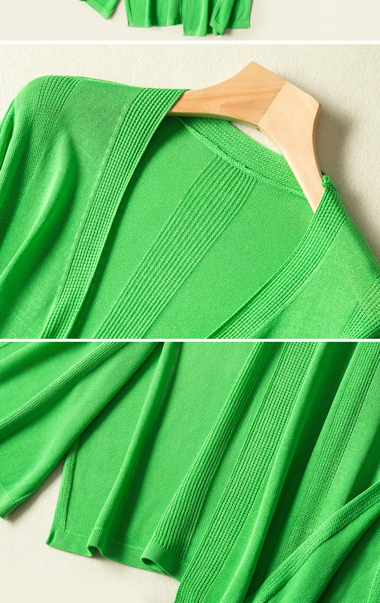 Новинка, женский тонкий длинный кардиган, куртка, лето-осень, повседневный свободный Шелковый вязаный кардиган, женский свитер, пальто размера плюс AB1465