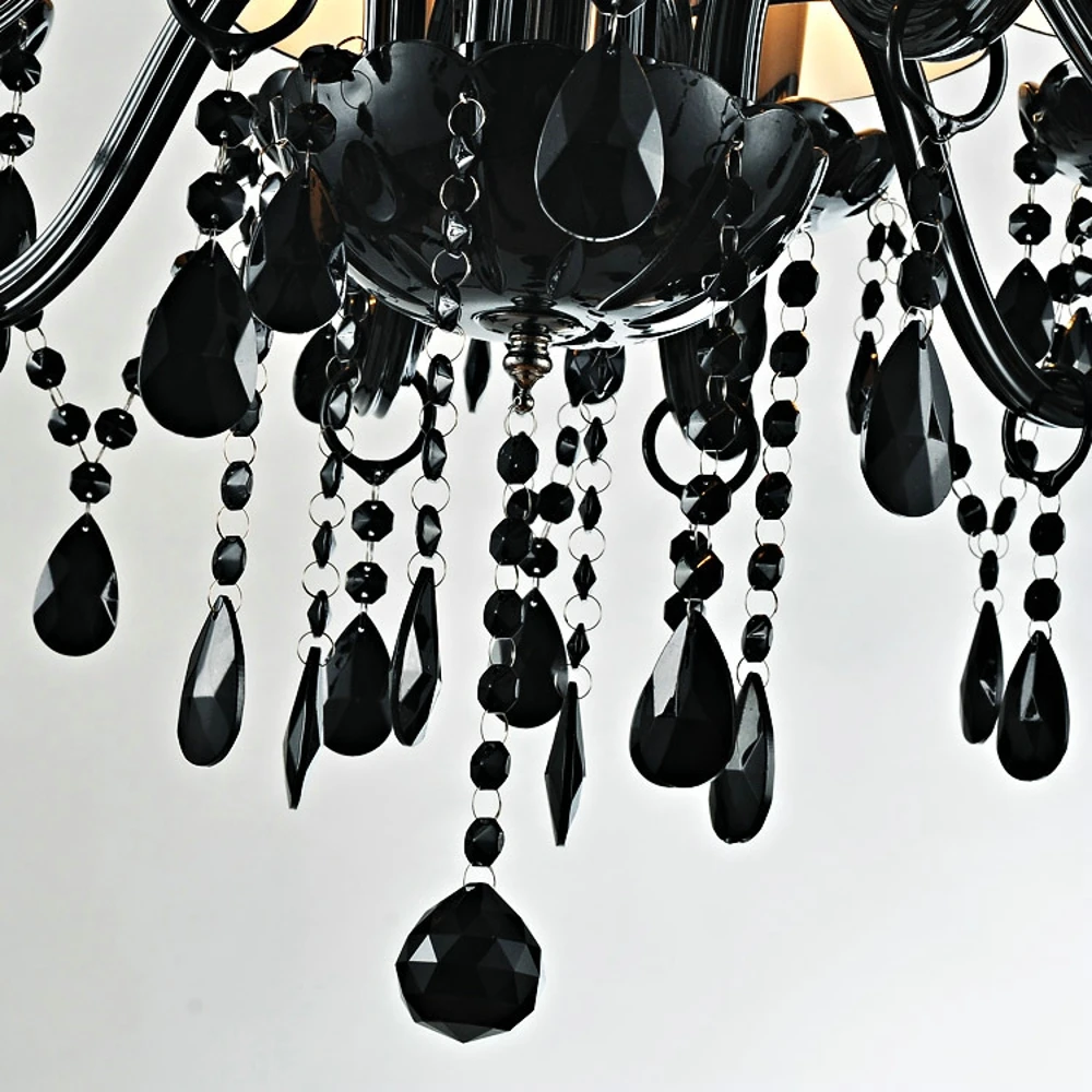 Современная хрустальная люстра потолочный светильник черная Светодиодная лампа