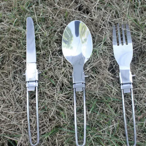 3 шт набор пикник складные столовые приборы палочки вилка ложка Портативный