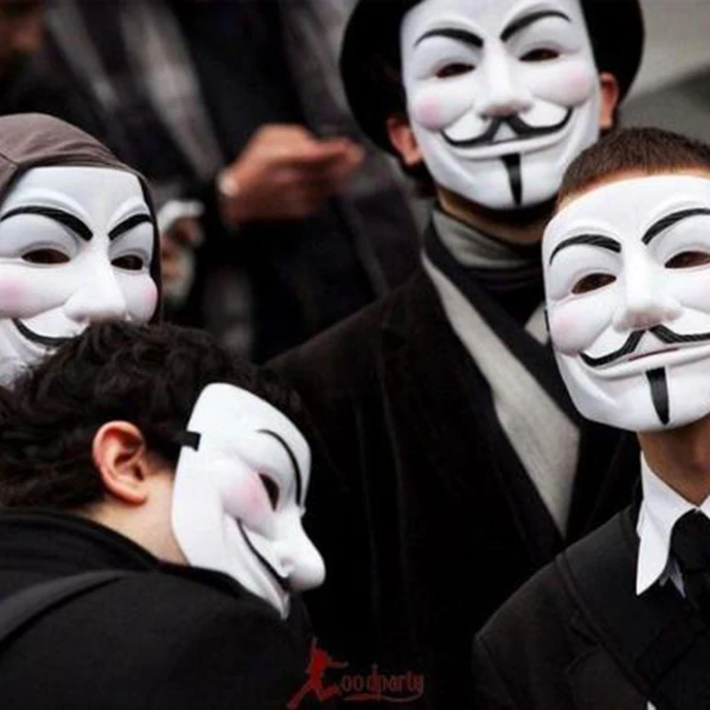 Хэллоуин вечерние маски V for Vendetta анонимные маска Гай Фокс нарядное платье