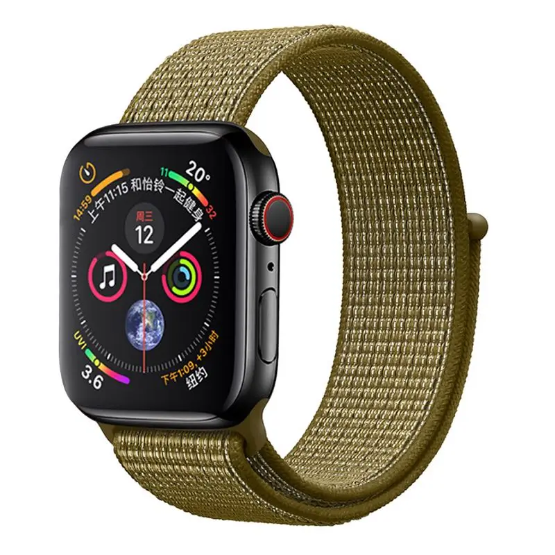 NEW Olive Green 10 шт./упак. 38 мм 40 мм 42 44 мм спортивные нейлоновая петля ремешок для наручных часов Apple Watch, версии сменные ремешки для часов для наручных часов iWatch серии 1, 2, 3, 4 года - Цвет ремешка: NEW Olive Green