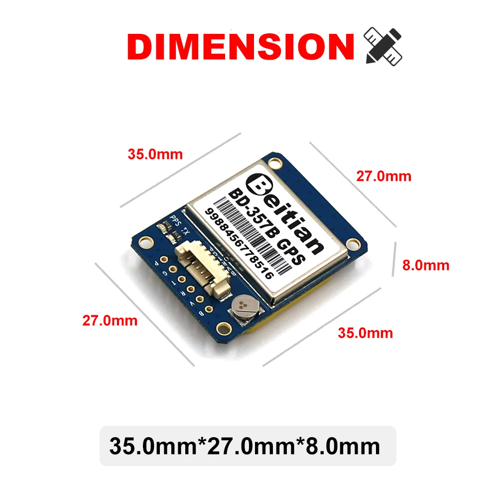 BEITIAN IPC gps + BDS модуль RS232 9600bps 4 м Вспышка 1 Гц 25 мм 6 контактов разъем 5 0 в BD 357B|Приемник
