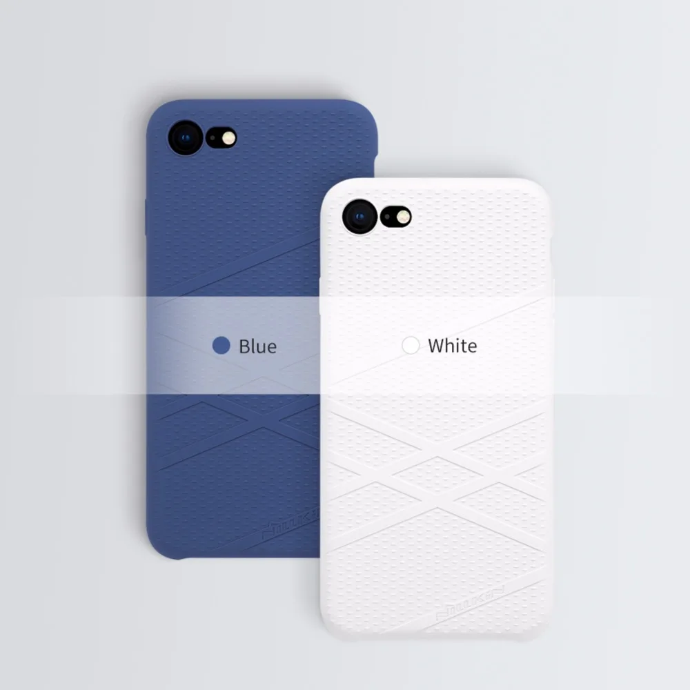 Nillkin дизайн, жидкий силиконовый резиновый чехол для iPhone 8/7, Жесткий ПК Бампер, мягкий чехол для телефона, простые Чехлы, разные цвета