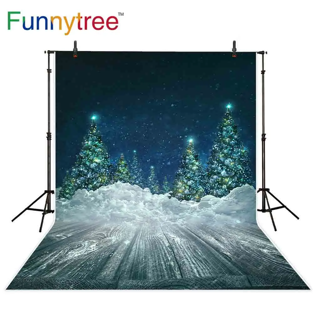 Фон для фотосъемки Funnytree ночник блестящие огни снег деревянный пол обои фон