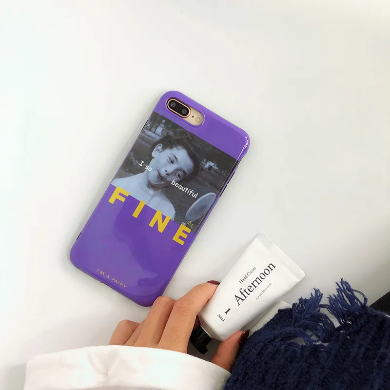 Purple English Illustration Apple6 plus Iphone6s/7/8plus/X Phone Case | Mobile Cases &amp Covers