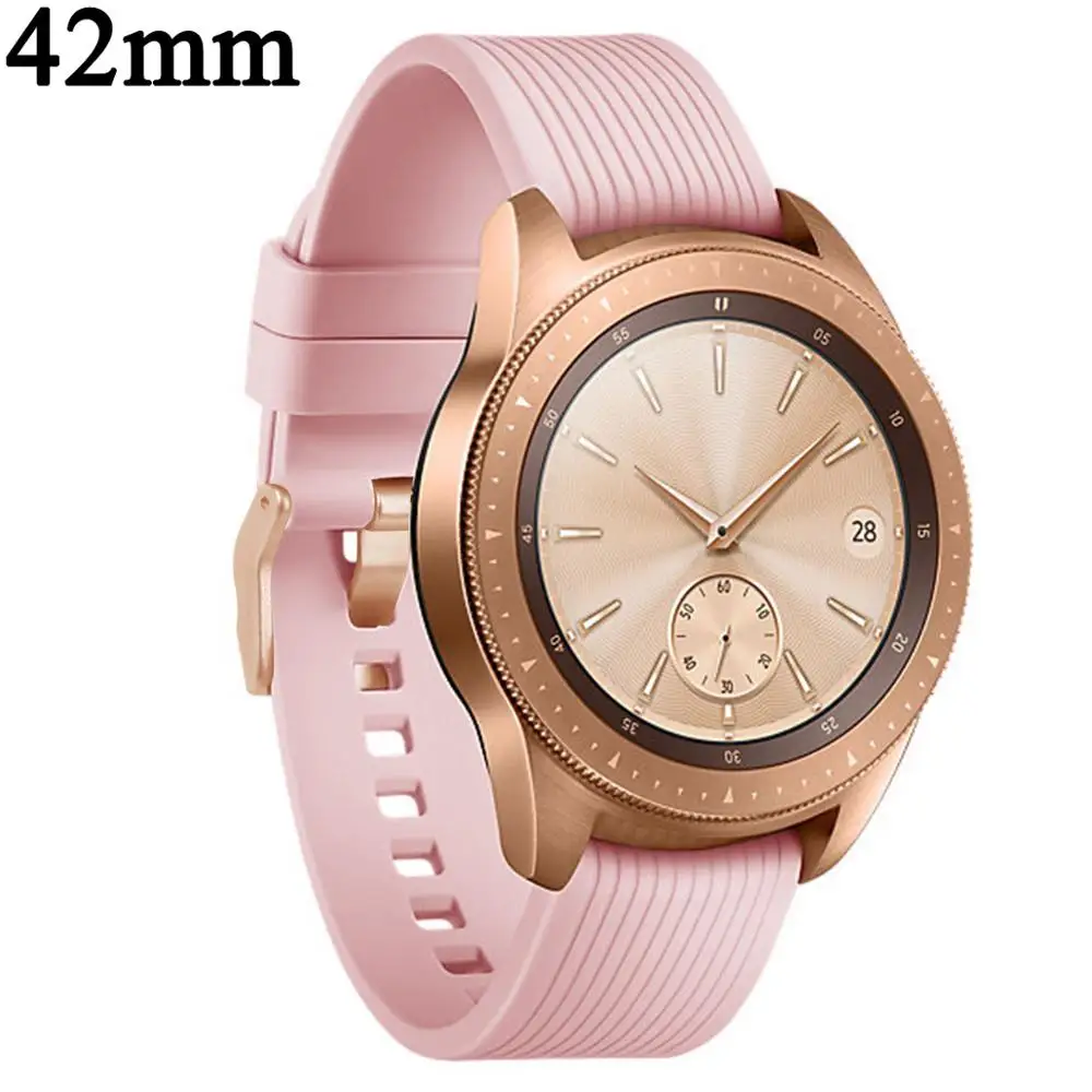 42mm Pink Силиконовый ремешок для часов samsung Galaxy watch 46 мм 42 мм ремешок Активный браслет correa 20 мм 22 мм ремешок аксессуары для умных часов - Цвет ремешка: 42mm Pink