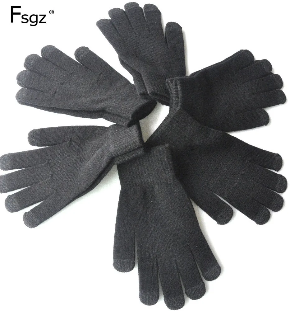 

Adult Thickened Warm Gloves Solid Soft Knitted Wast Glove for Men and Women Five-finger Touchscreen Gloves Good Quality 2020