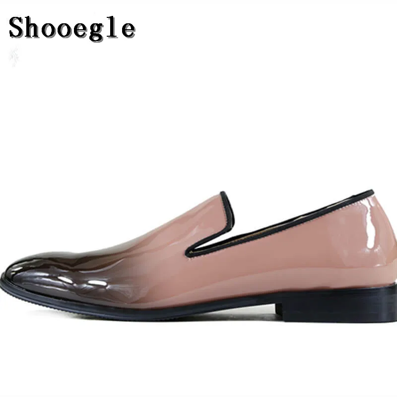 SHOOEGLE/высококачественные мужские туфли для вечеринок Цвет черный розовый Кожаные