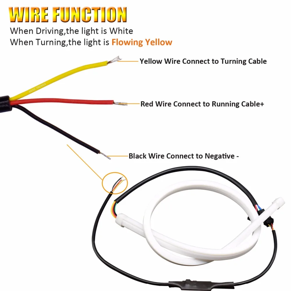Последовательного потока Стиль тележка на колесах гибкий светодиодный DRL полосы