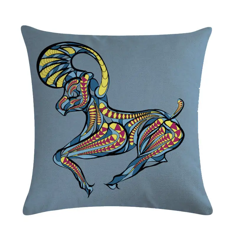 Aries Leo Virgo Cushion Cover 12 Constellations Case Home Decorative 45x45cm Pillow Cotton Linen Pillowcase | Дом и сад