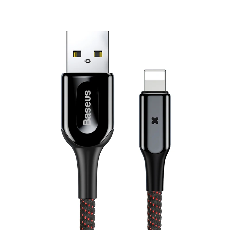Черный Usb-кабель Baseus 2.4A Lighting для iPhone XR X 7 8, кабель для быстрой зарядки X Lighting для iPad iPhone 6 6 Plus, usb-кабель, шнур для зарядки - Цвет: Черный