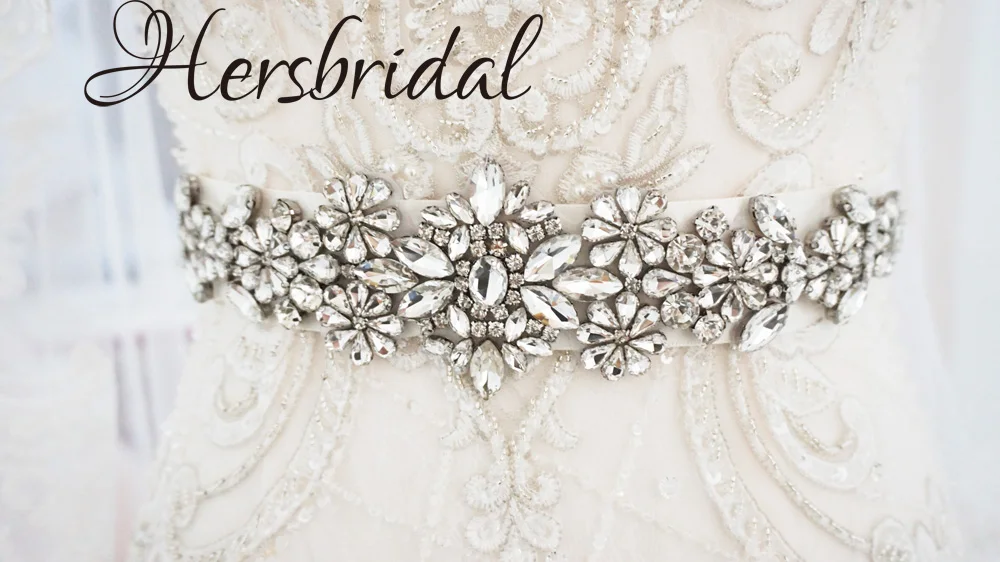 Серебряный хрустальный свадебный пояс стразы | Свадьбы и торжества