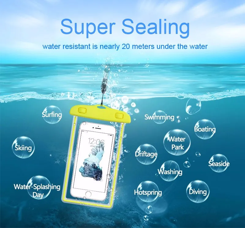 Водонепроницаемая прочная водонепроницаемая сумка фосфоресцирующий подводный