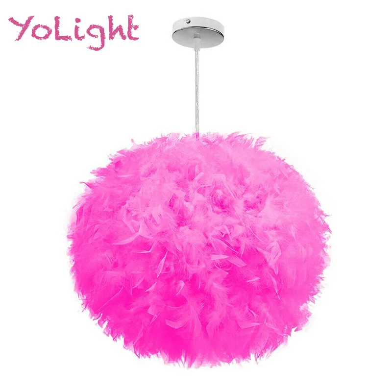 Подвесной светильник с перьями абажур неэлектрический для спальни|pendant light