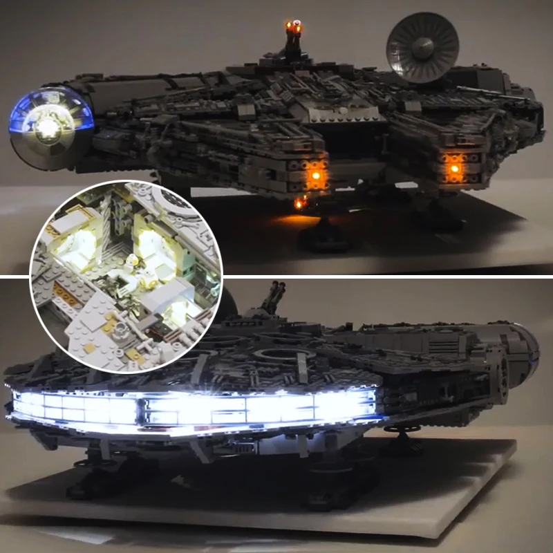 Светильник кой для lego 75192 совместимый с конструктором Звездные войны Сокол Millennium